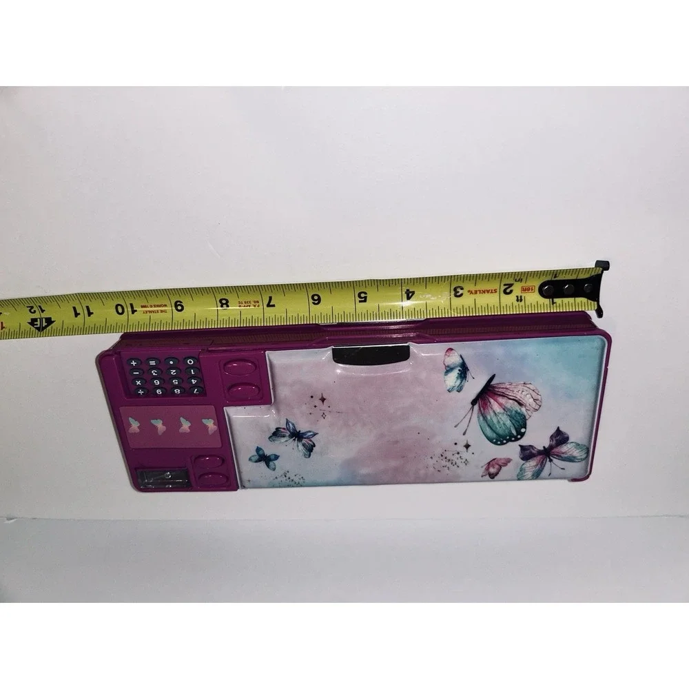 Fun Pencil Case With Calculator ,sharpener,hidden Pockets